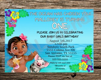 Moana Birthday Invitation, Moana Birthday, Moana Party, Moana Birthday Party
