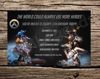 Overwatch Birthday Party, Overwatch Birthday Invitation, Overwatch Invitation, Overwatch Party, Overwatch Invite