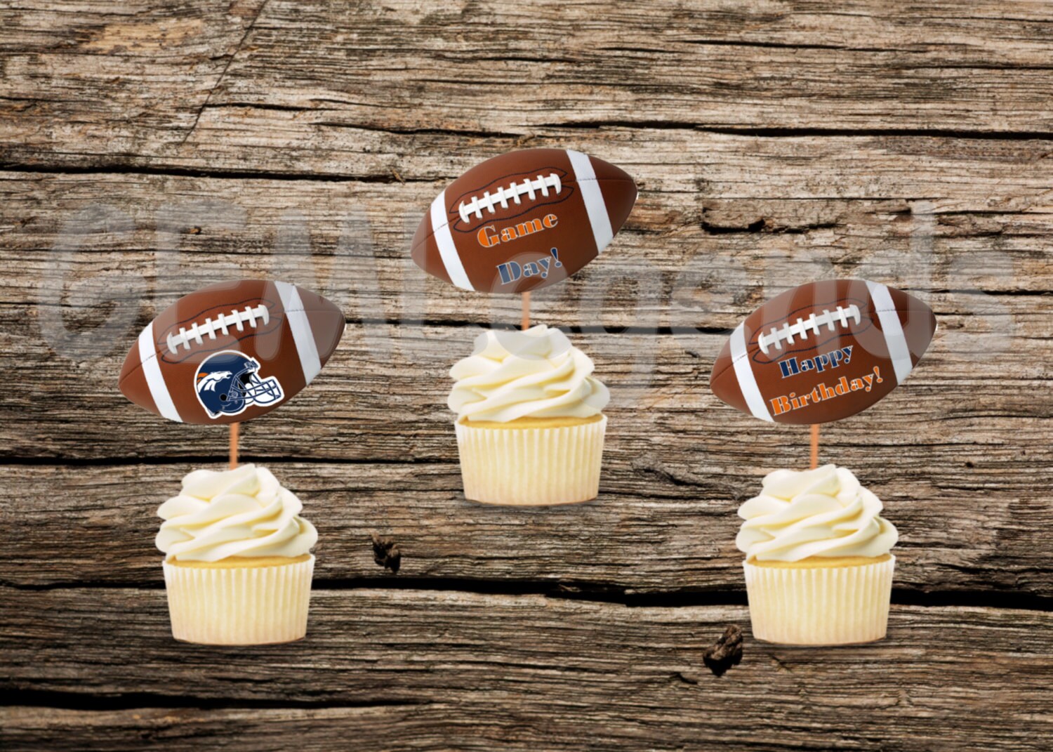 Denver Broncos Cupcake Toppers Broncos Cupcake Toppers Etsy France