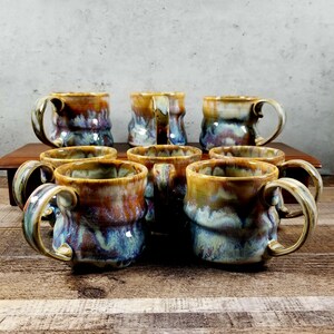Handmade Drip Glaze Ceramic Coffee Mug: Wheel Thrown Stoneware (12 oz) image 3