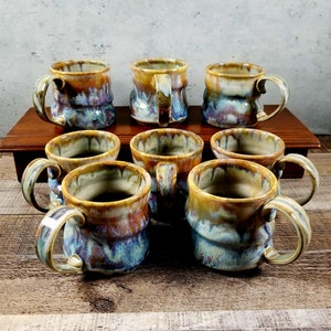 Handmade Drip Glaze Ceramic Coffee Mug: Wheel Thrown Stoneware (12 oz) image 4