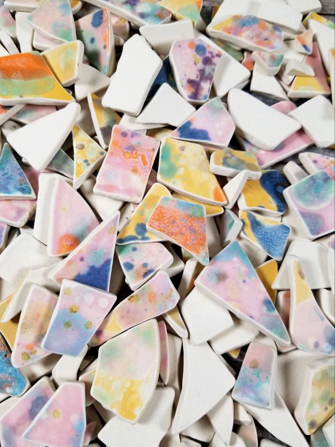 Pottery Shards for Mosaic Crafting or Jewelry Making Tumbled Etsy