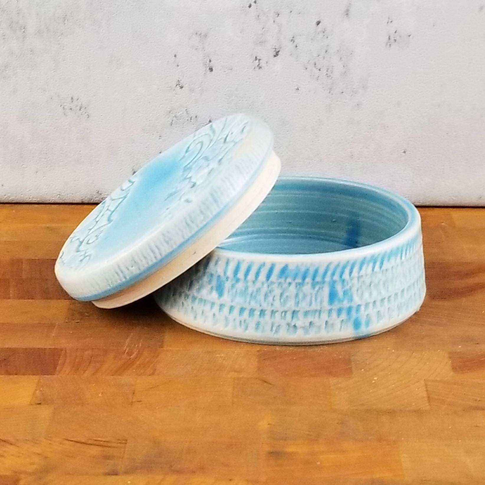 Salt cellar with textured lid Kitchen salt storage Salt jar Etsy