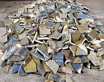 Tumbled Ceramic Shards: Assorted Mosaic Pottery Pieces, 1 lb