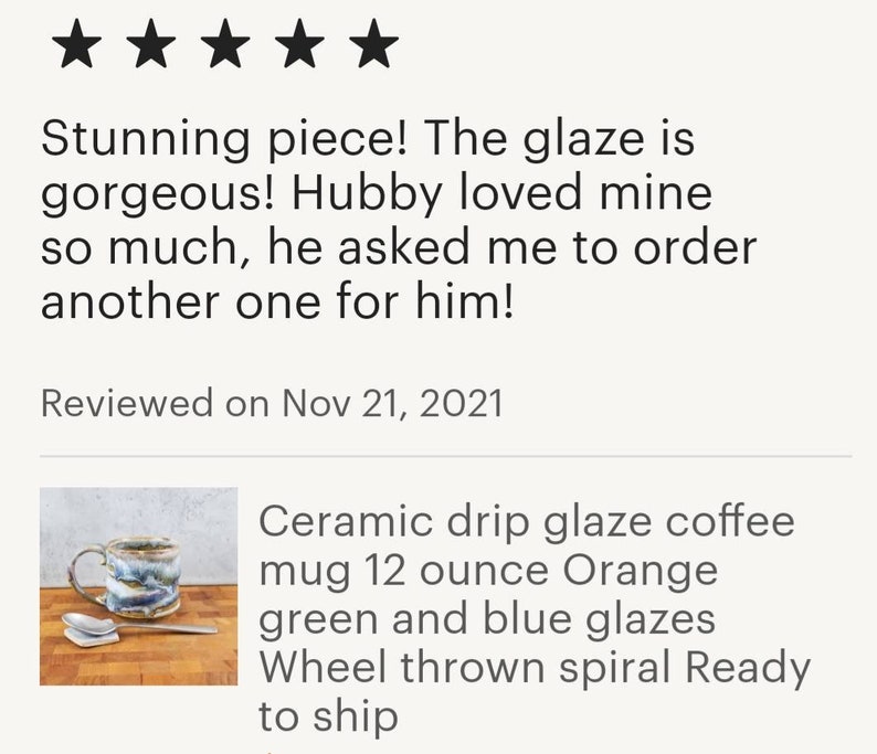 Handmade Drip Glaze Ceramic Coffee Mug: Wheel Thrown Stoneware (12 oz) image 5