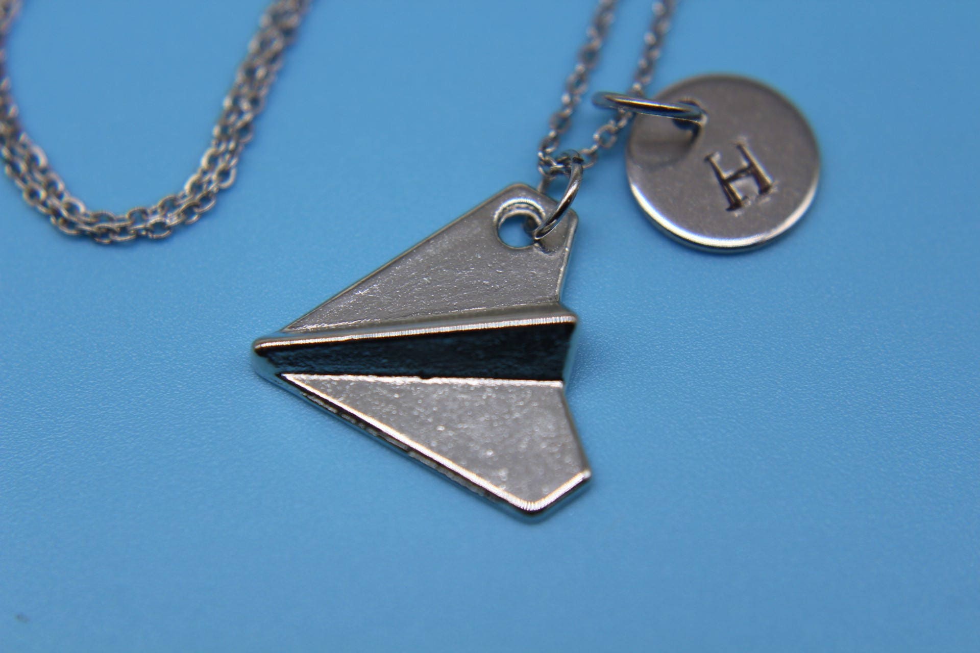 Paper Plane Necklace Paper Plane Pendant Necklace Silver Etsy