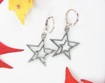 Best Star Christmas Earrings Mother's Day Gift Double Star Charm Celestial Gift Friend Gift Star Earrings Gift for Women Personalized Gift
