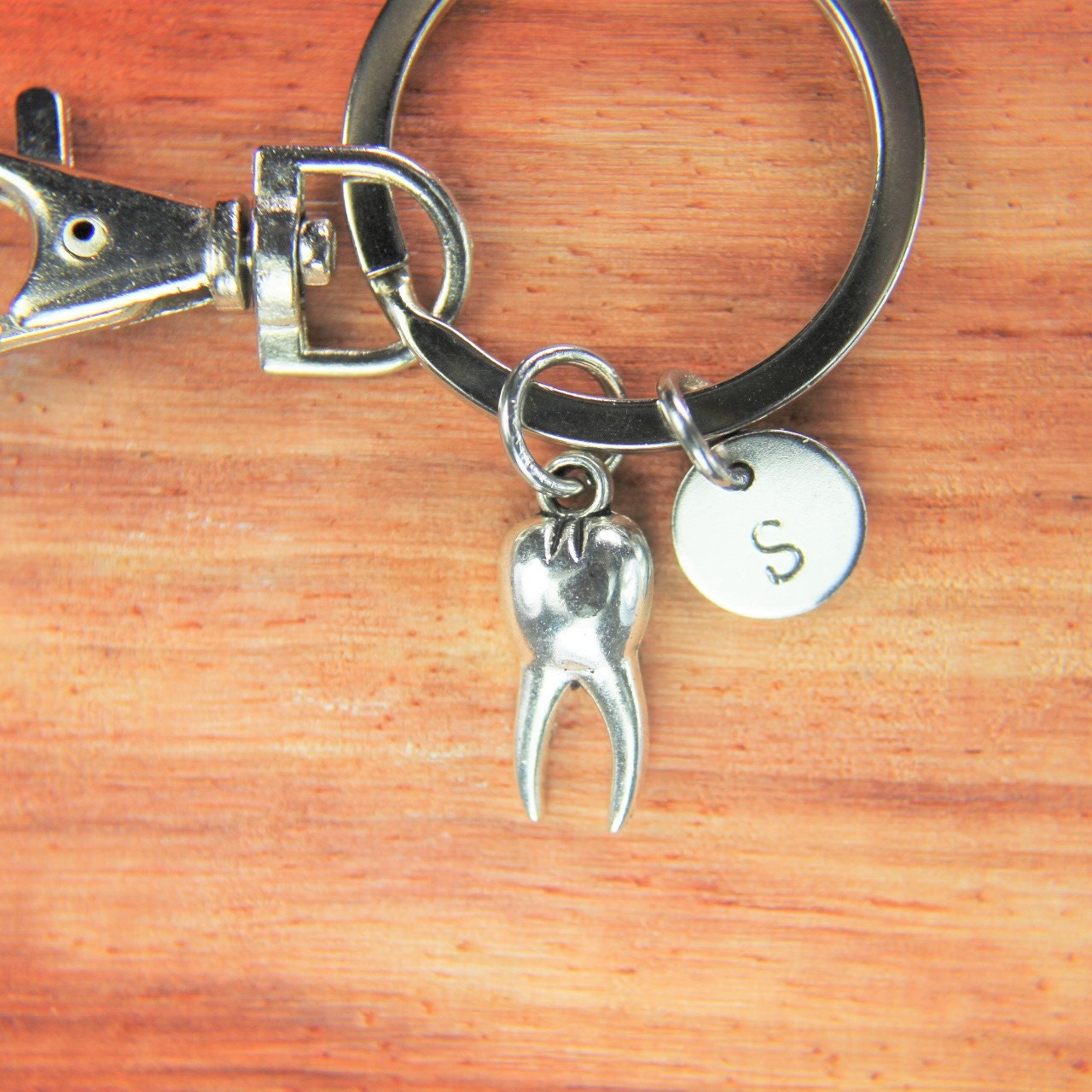 Silver Tooth Charm Keychain Molar Charm Dental Hygienist Charm Etsy UK