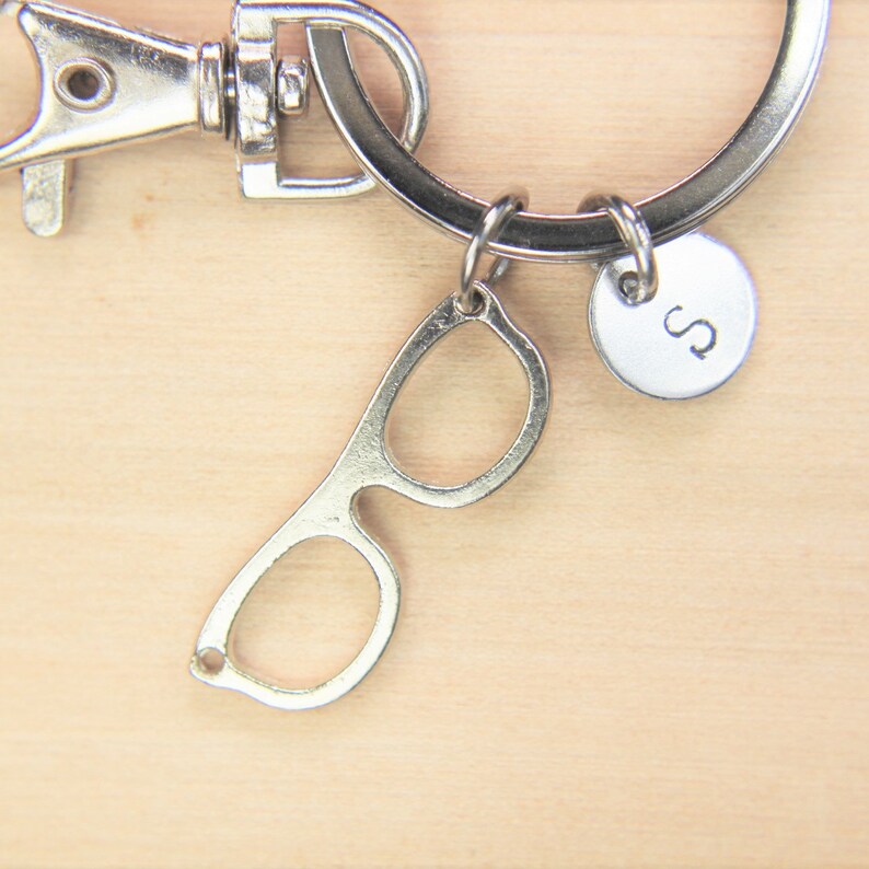 Silver Glasses Charm Keychains Sunglasses Keychain Silver Etsy