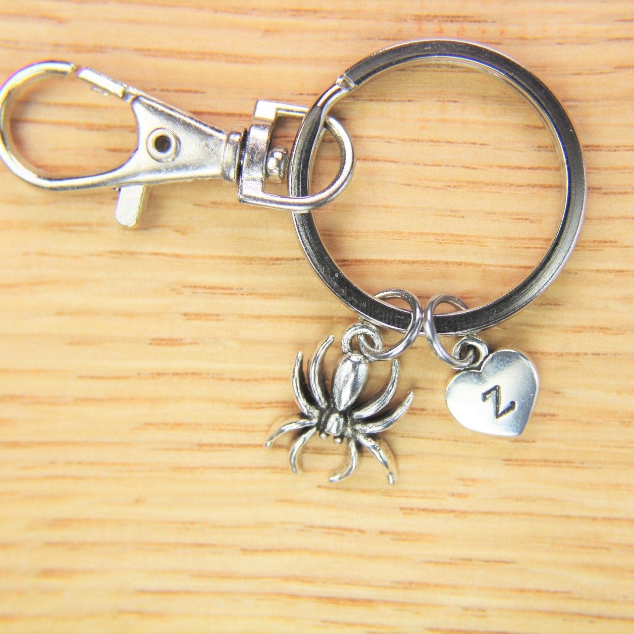Spider Charm Keychain Silver Spider Charm Keychain Spider Keychain ...