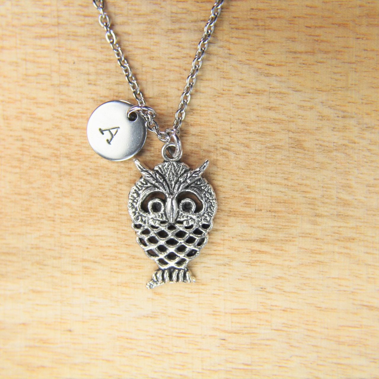 Owl Necklace Silver Owl Charm Necklace Halloween Gift Owl Gift Coworker Gift Outdoor Gift Holiday Gi