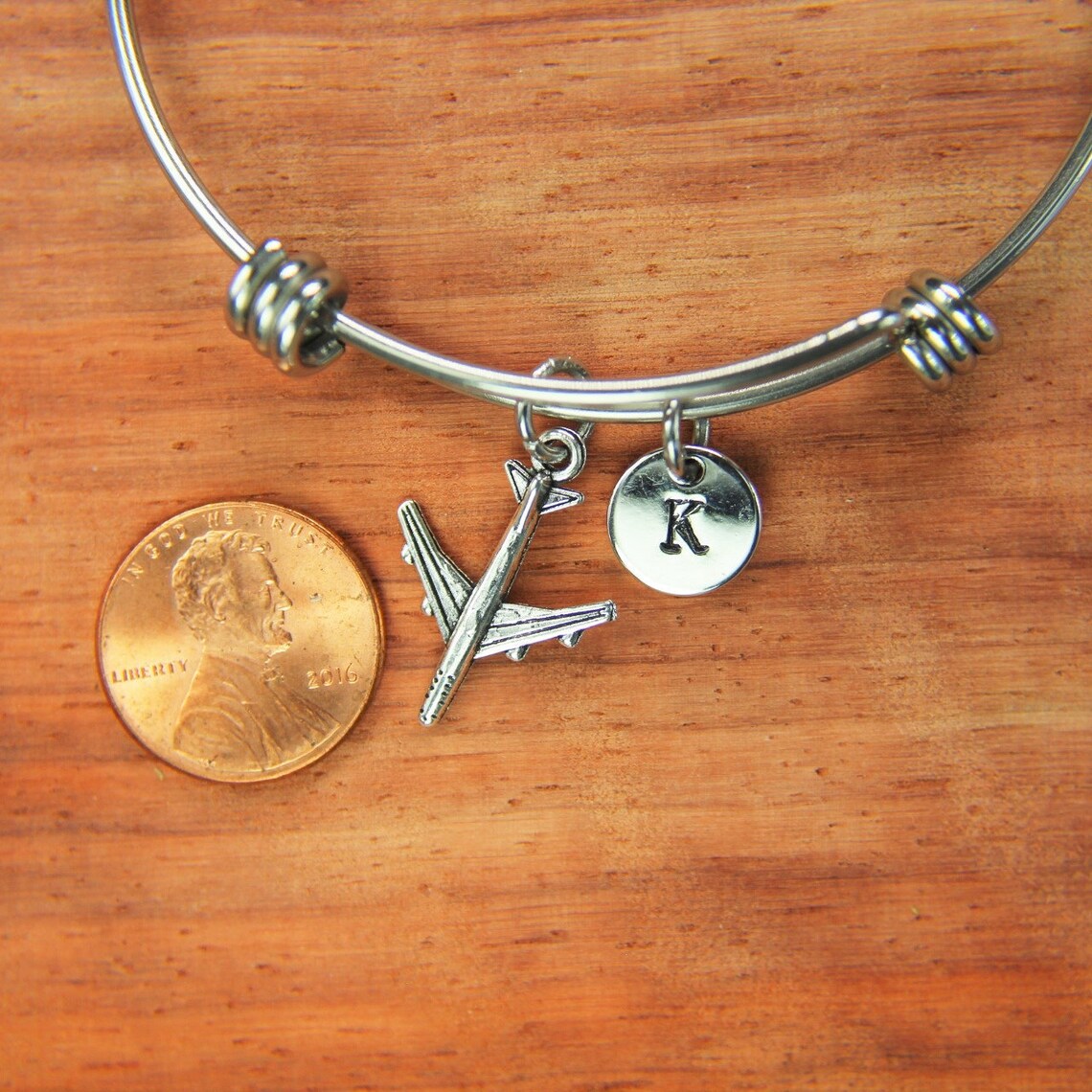 Airplane Bracelet Airplane Charm Bangle Traveler Gift Travel | Etsy