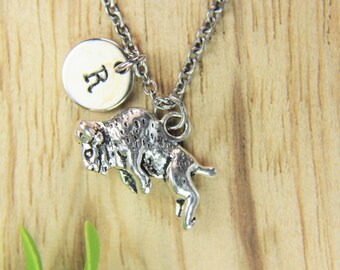 thumbnail image 2 of Silver Buffalo Charm Necklace – American Bison Pendant, 18" Cable Chain 2 of 6