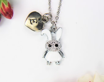 Best Christmas Day Gift White Rabbit Necklace Gift for Girl Godmother Gift Step Mom Aunt Gift Gift for Women Birthday Gift Personalized Gift