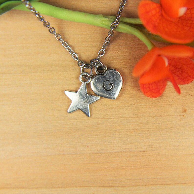 Silver Star Charm Necklace Star Charm Mother's Day Gift Etsy