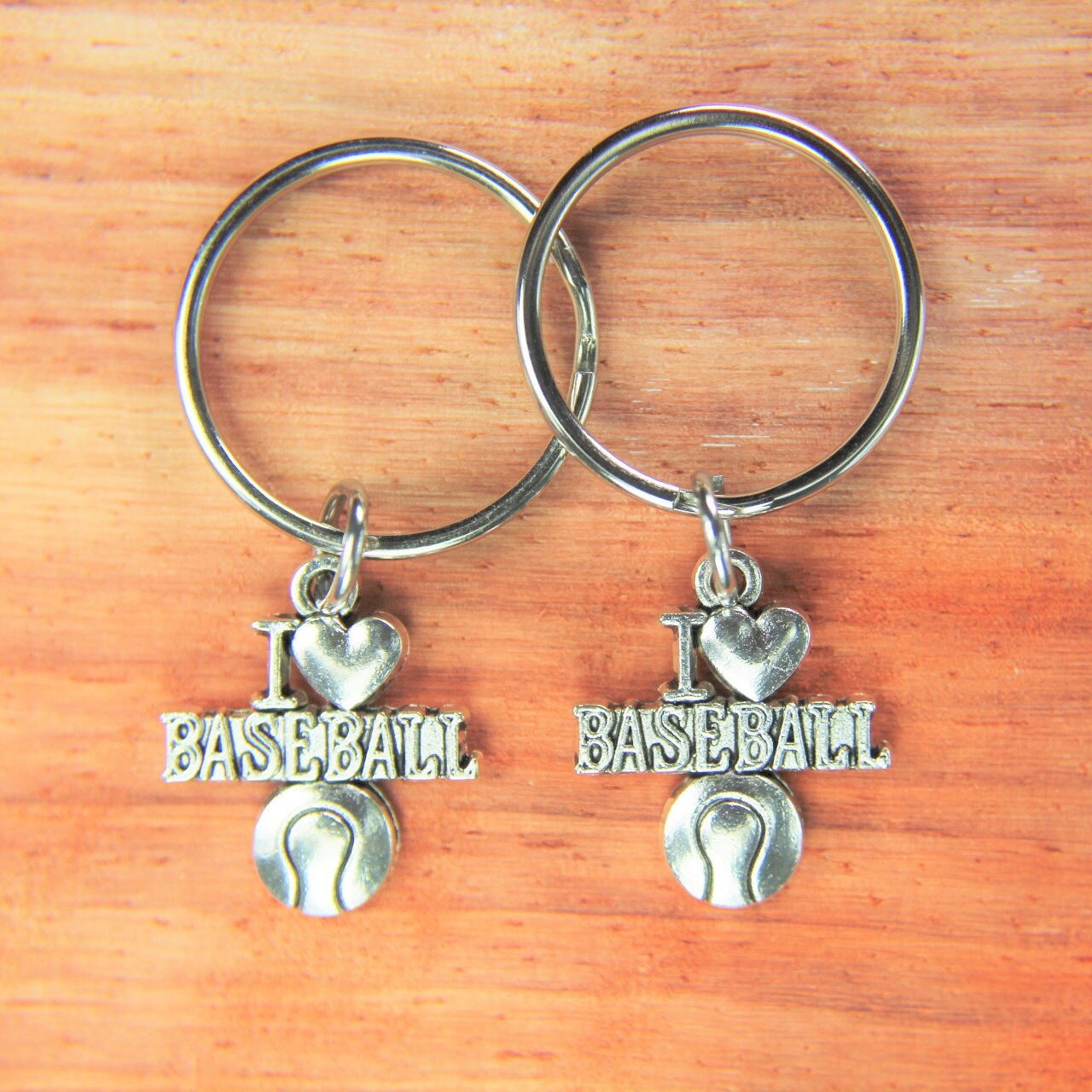 Set of 2 I Love Baseball Charm Keychain I Love Baseball Charm Etsy
