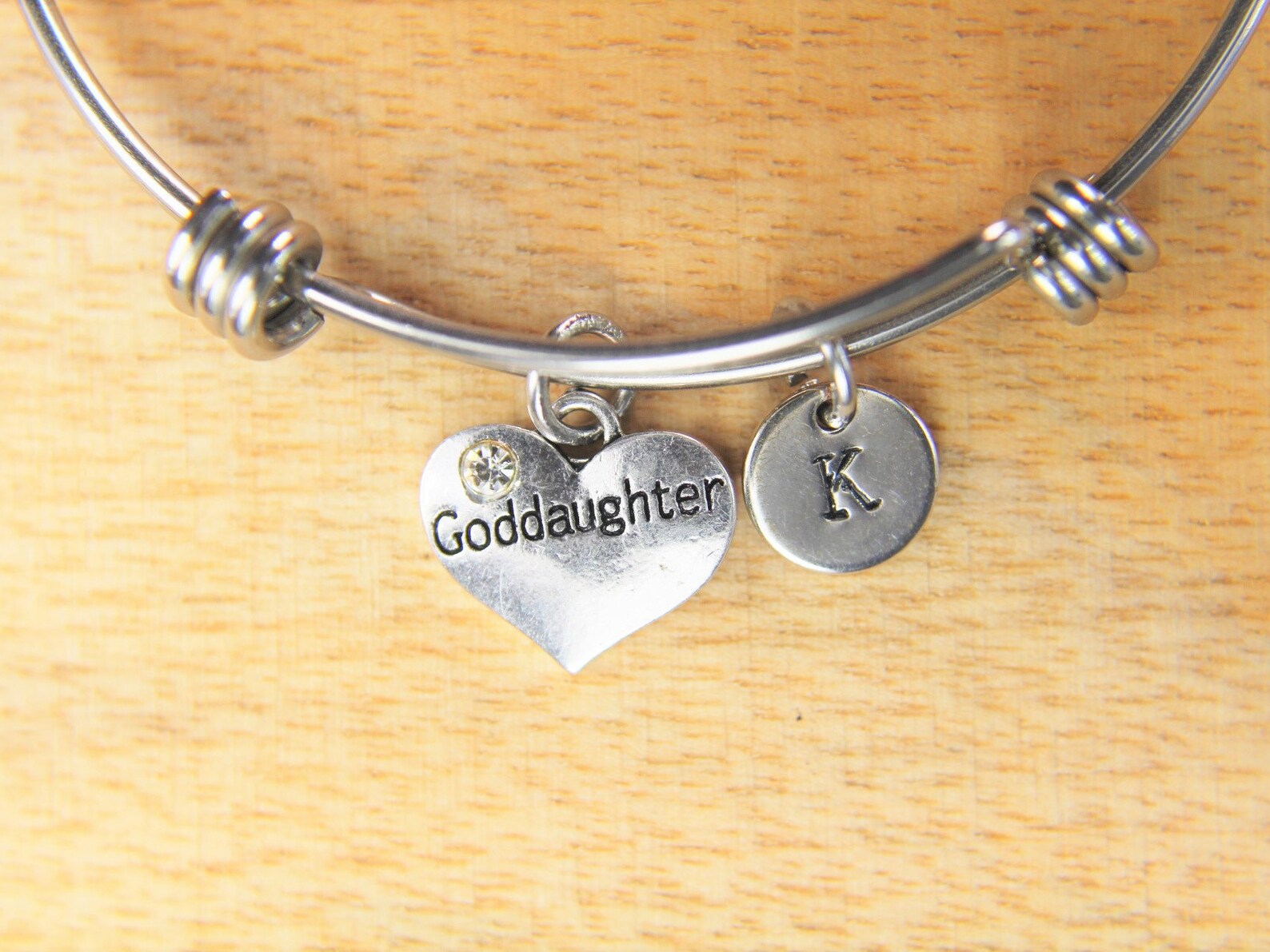 Goddaughter Bracelet Silver Goddaugther Charm Bangle Daughter Etsy