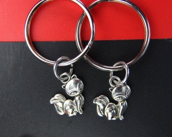 Fox Charm Keychain Set, Animal Pendant Jewelry