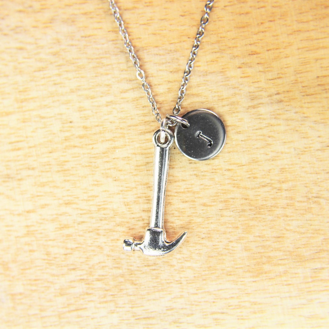 Tools Handyman Charm Silver Hammer Charm Necklace Tools Gift Etsy