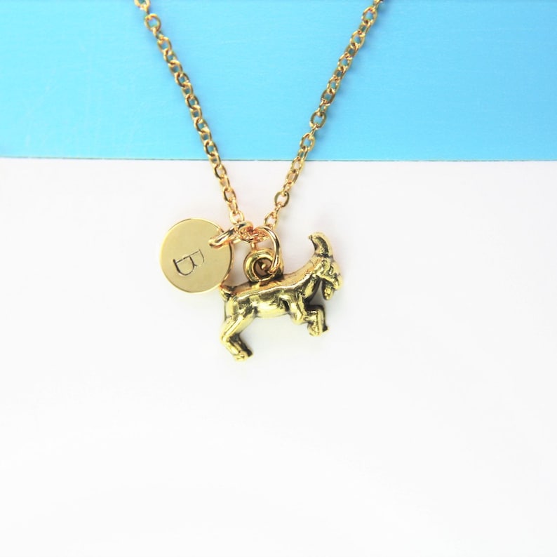 Best Valentine Gift Gold Goat Necklace Birthday Gift Holiday Gift Pet Gift Farmer Gift Animal Charm Mother/'s Day Personalized Gift