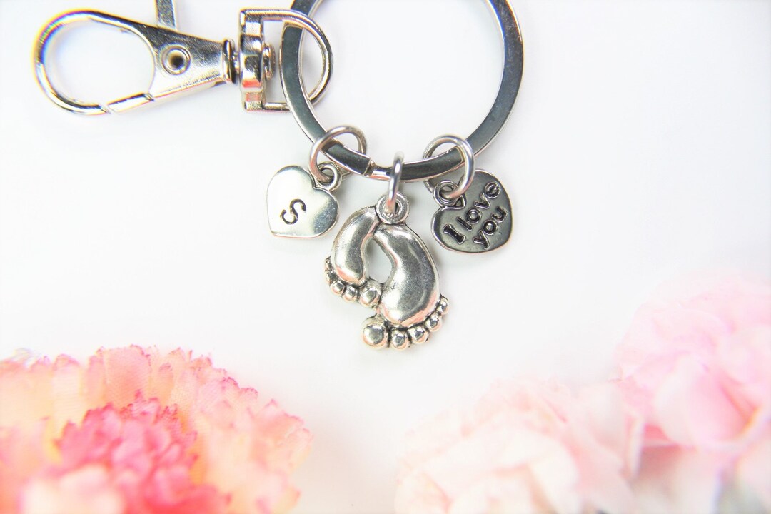 Baby Feet Prints Keyrings Family Charms Mother Birthday Gift New Mom ...