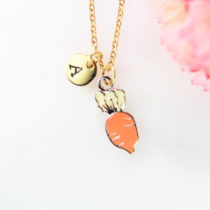 Orange Carrot Charm Necklace Christmas Gift Birthday Gift Orange Radish Charm Foodie Gift Veggies Jewelry Vegetable Charm Personalized Gift