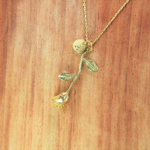 Valentine's shops Gift Best Christmas Gift Rose Necklace Gold Plated Rose Flower Charm Mother's Day Birthday Gift Romantic Gift Personalized Gift