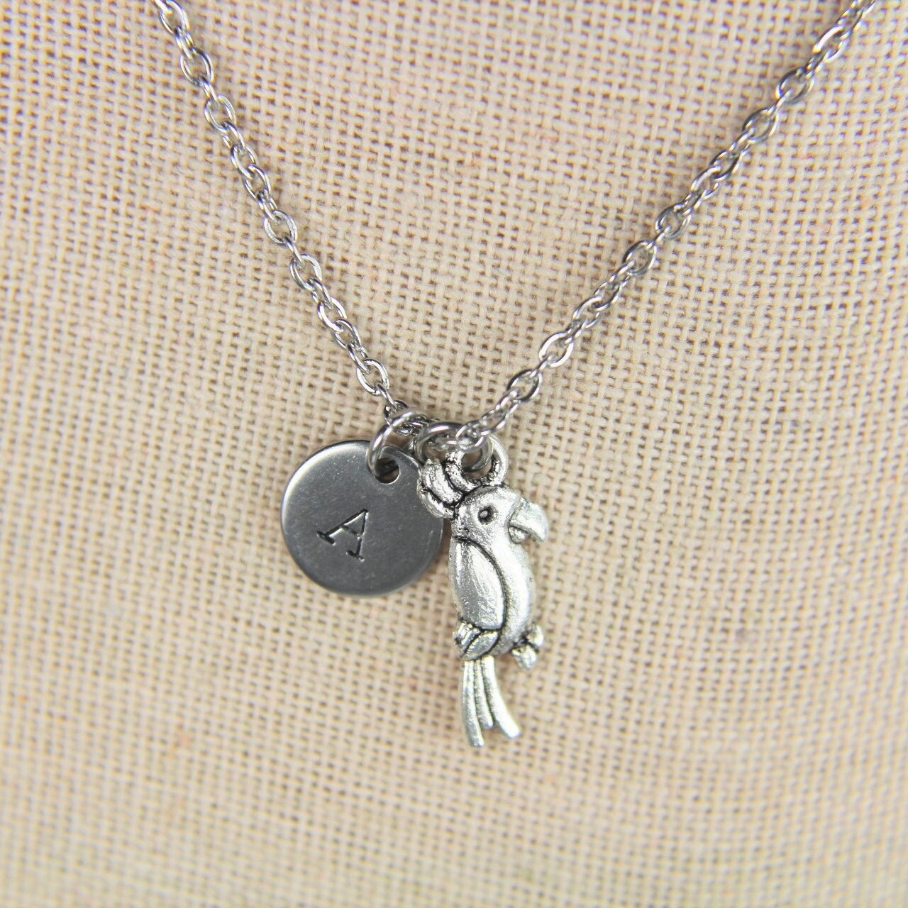 Silver Cockatoo Bird Charm Necklace Cockatoo Bird Necklace Etsy