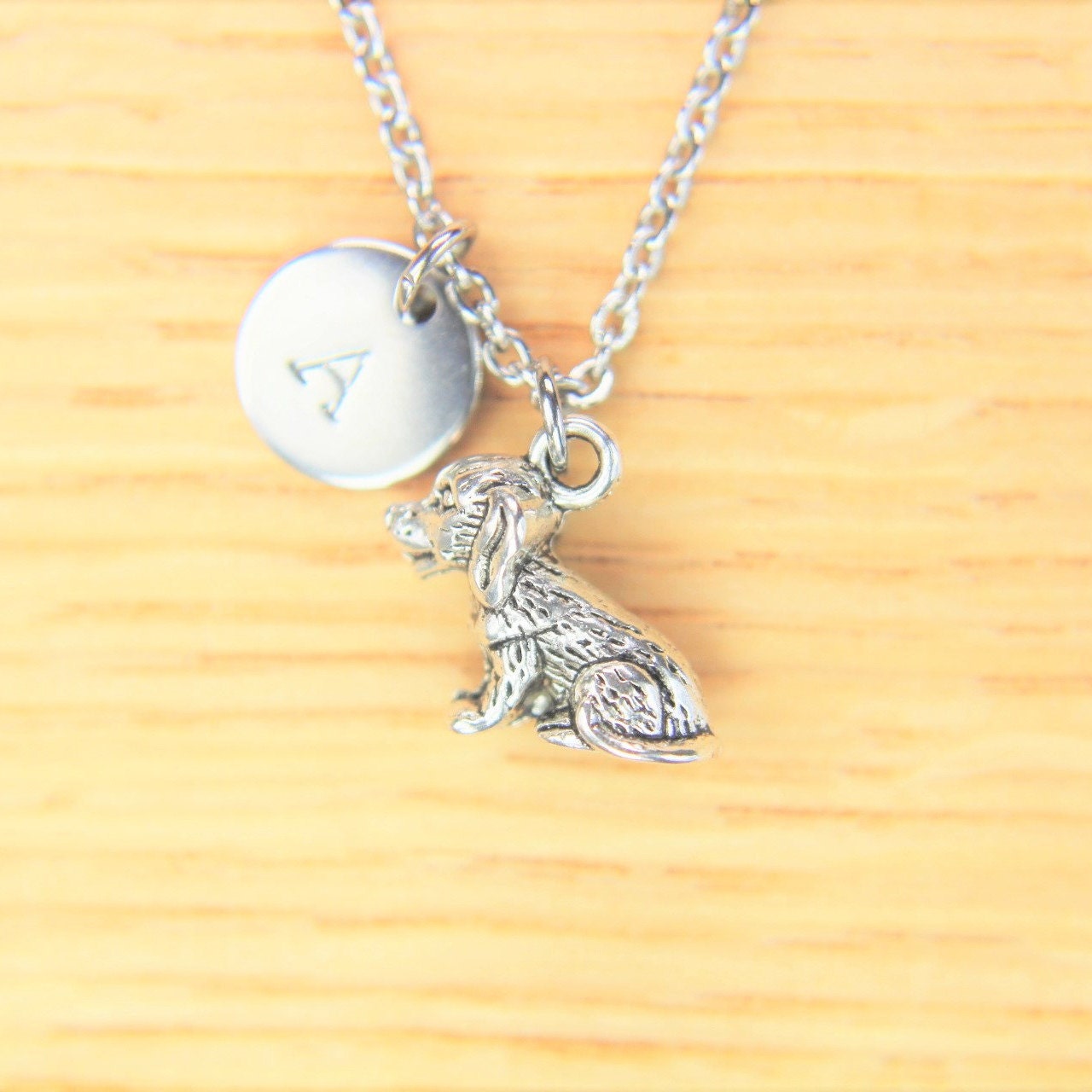 Dog Charm Necklace Silver Dog Charm Necklace Dog Gift Pet Etsy