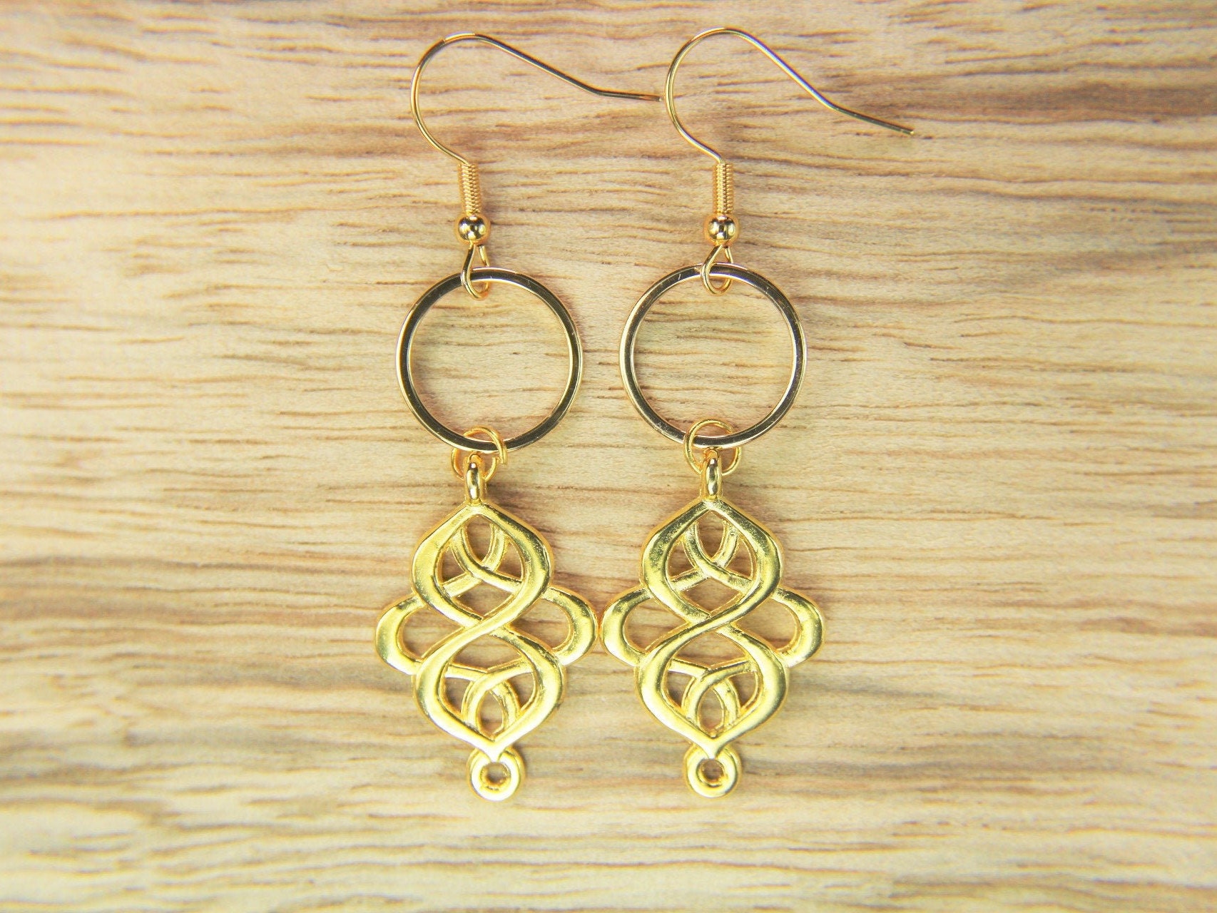 Best Plated Gift Gold Celtic Knot Earrings Gold Celtic Knot Etsy