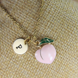 Gold Peach Charm Necklace  Peach Charm Christmas Gift Fruit Charm Foodie Gift Food Charm Dainty Necklace Birthday Gift Personalized Gift