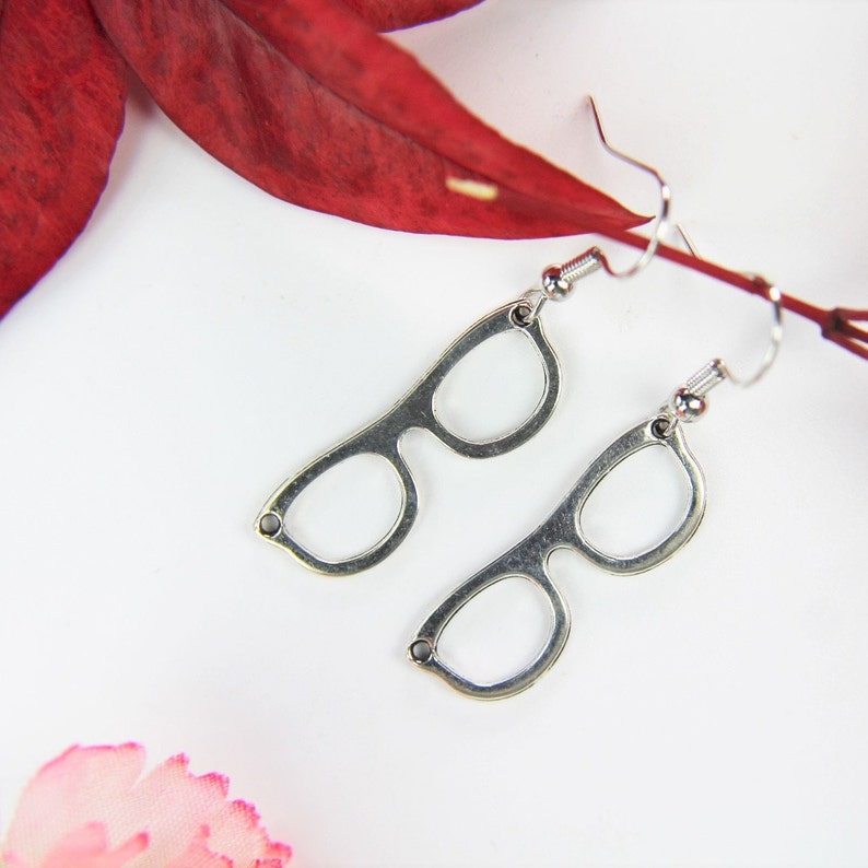 Glasses Earrings Silver Eye Doctor Earrings Reading Glasses Etsy