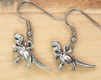 Silve Dinosaur Earrings Dinosaur Earrings Dinosaur Gifts Dinosaur Jewelry Dinosaur Pendant Animal Jewelry Personalized Gift