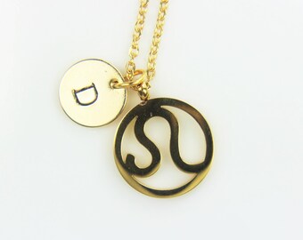 Gold Leo Charm Necklace  Leo Zodiac Necklace Leo  Sign of Zodiac Necklace Zodiac Gif Constellations Necklace  Leo Gift Personalized Necklace