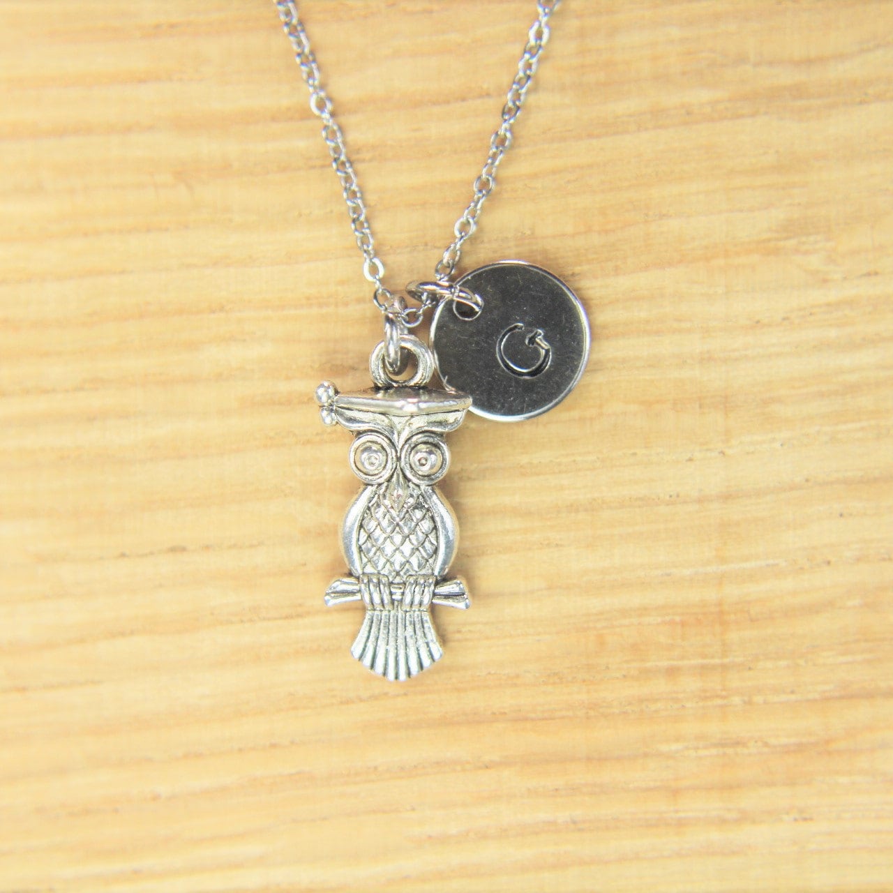 Owl  Doctor Necklace Silver Owl Doctor Charm Necklace Halloween Gift Owl Dortor Charm Animal Gift Pe
