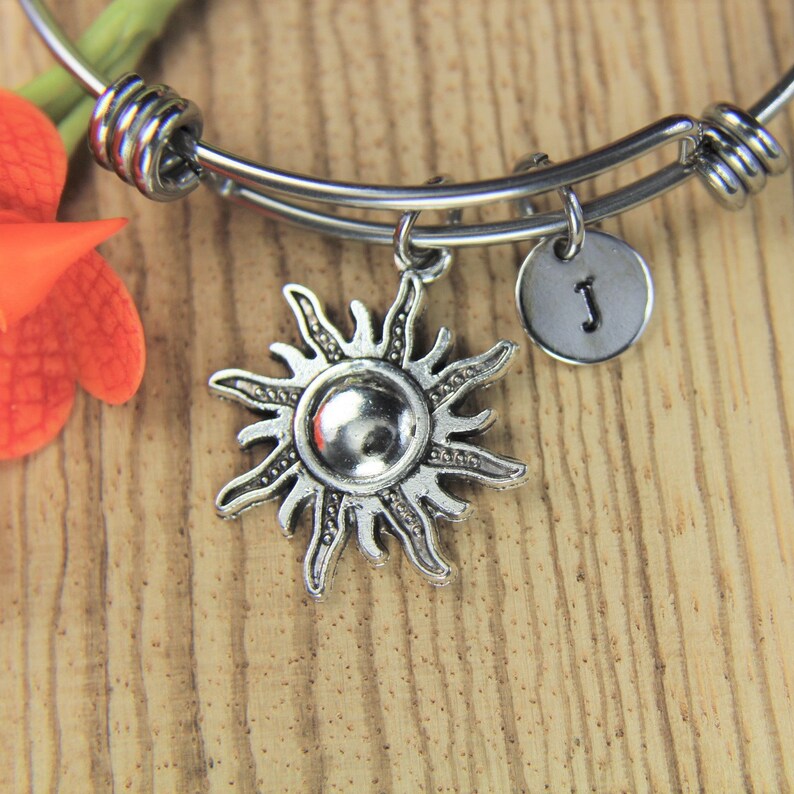 Sun Bracelet Sun Bracelet Sun Charm Sunburst Charm Sun Gift Etsy UK