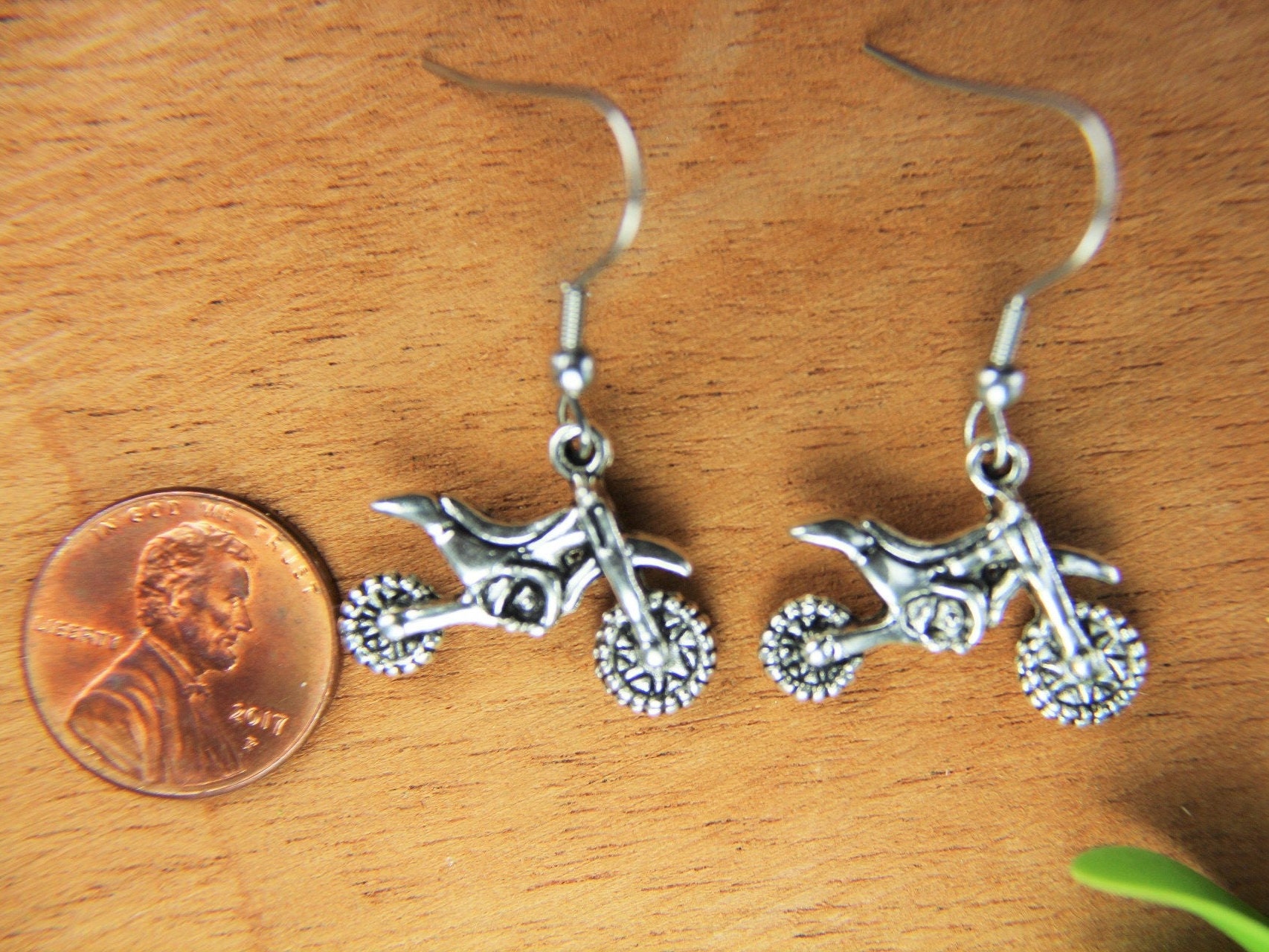 Dirt Bike Earrings Silver Motocross Rider Charm Earrings Etsy
