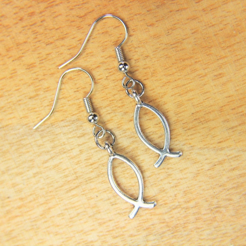 Jesus Fish Cross Charm Jesus Fish Pendant Jesus Fish Gift Etsy