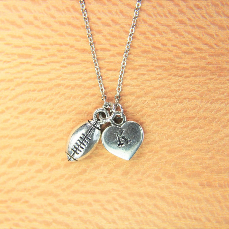 Rhinestone Football Charm Necklace Gameday