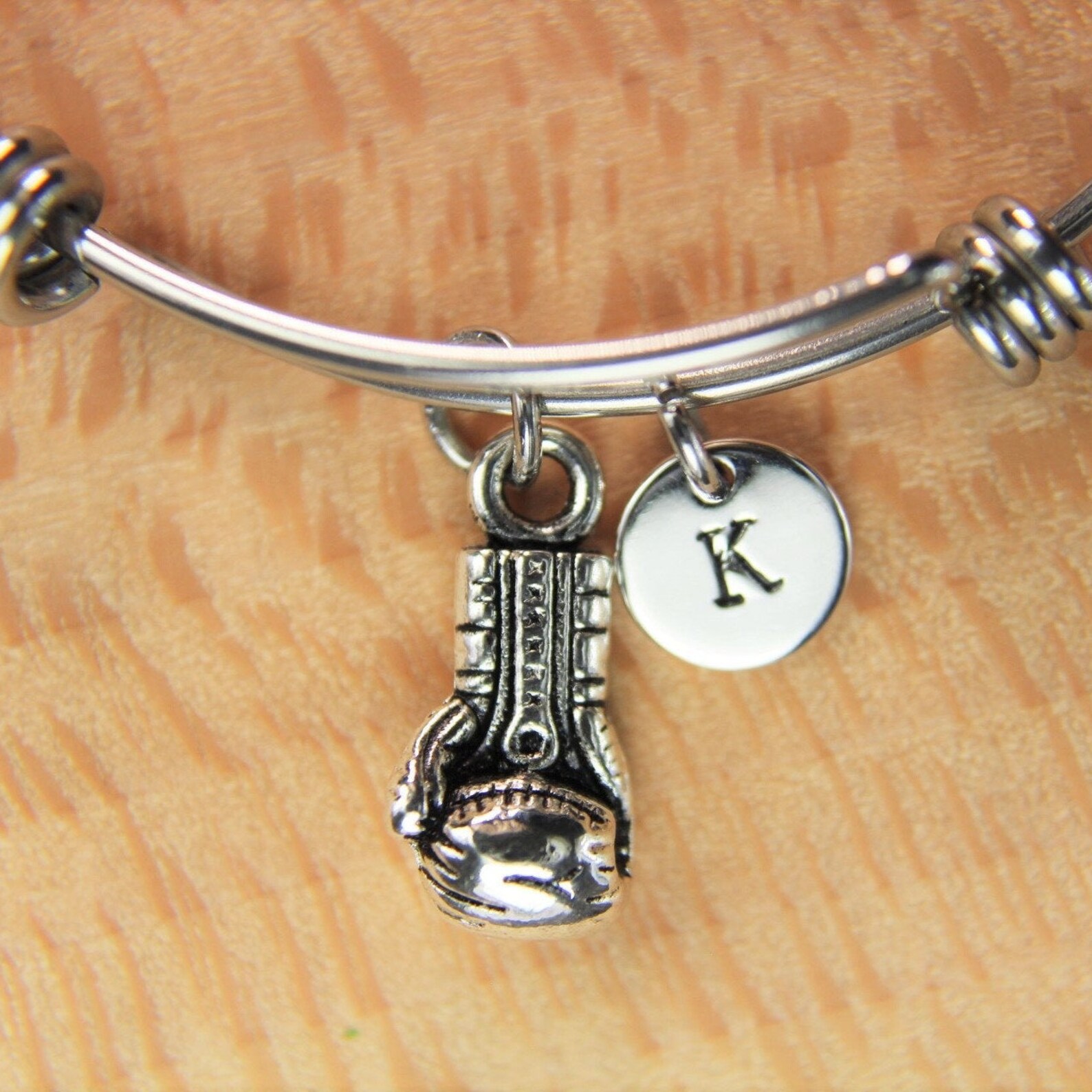 Boxing Bracelet Silver Boxing Glove Charm Bracelet Boxing Etsy