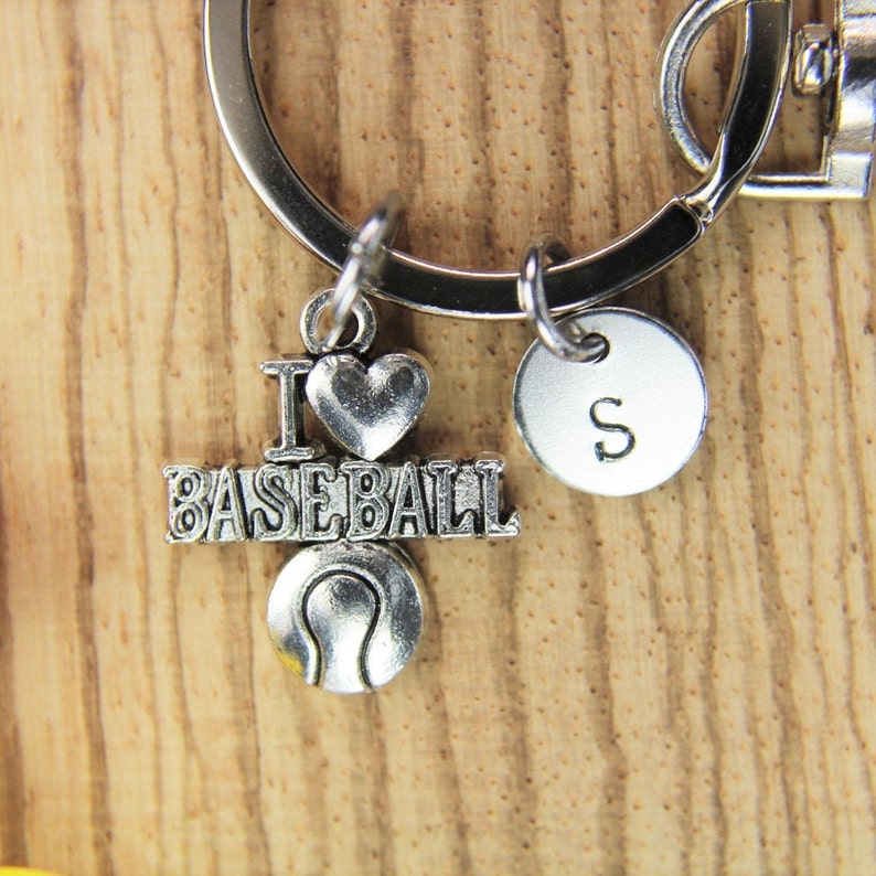 Silver I Love Baseball Charm Keychain Baseball Charm Keyring Etsy