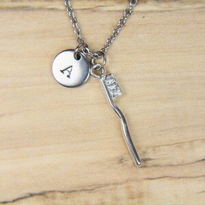 Best Christmas Gift Toothbrush Charm Silver Toothbrush Necklace Toothbrush Gift Toothbrush Pendant Coworker Gift Personalized Gift