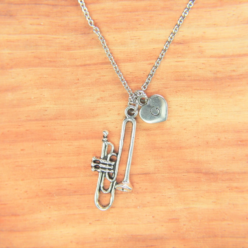 Silver Trombone Charm Necklace Trombone Necklace Trombone Gift Etsy