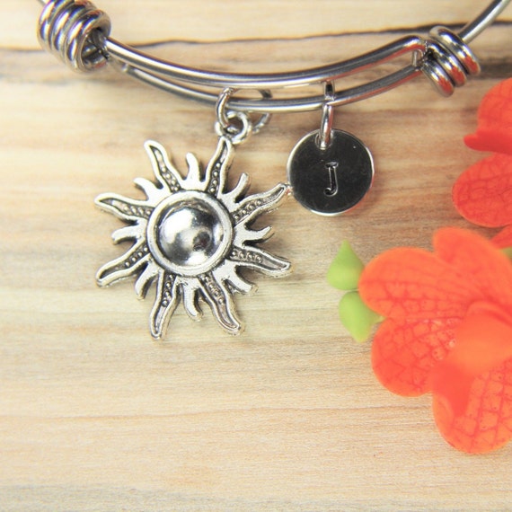 Purple Howlite & Glass Sun Charm Adjustable Beaded Bracelet main image 0