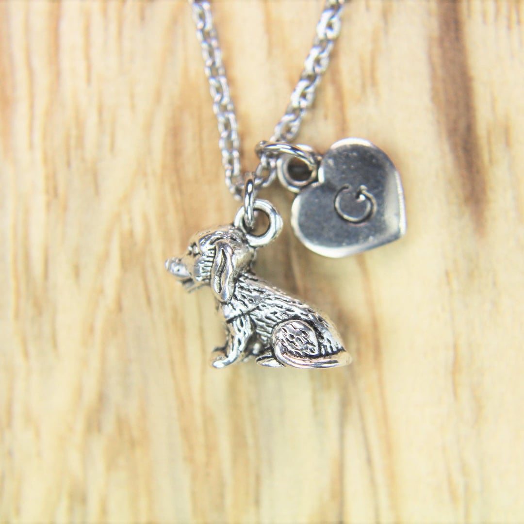 Dog Charm Necklace Silver Dog Charm Necklace Dog Gift Pet Gift Etsy