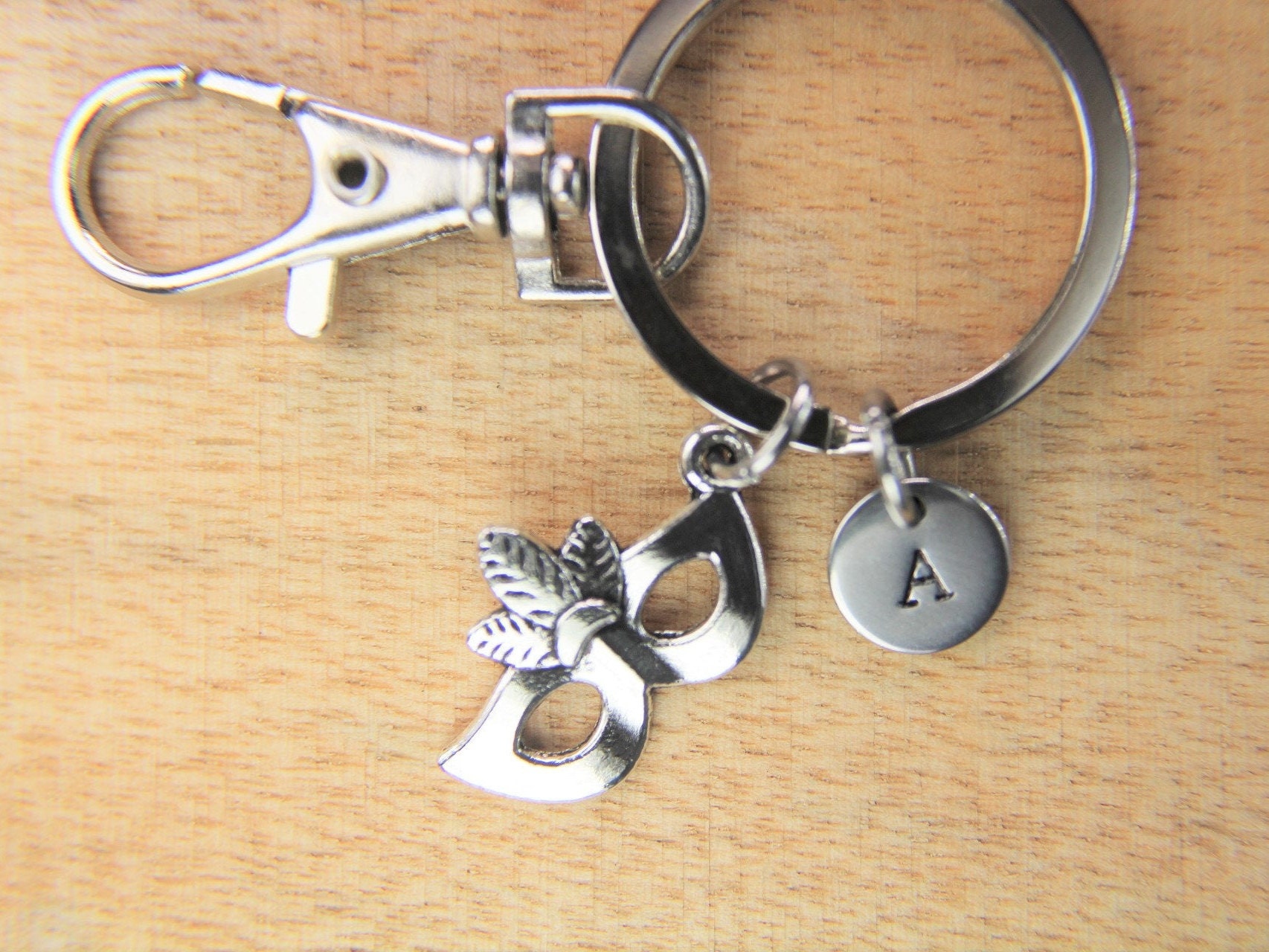 Mask Keychain Silver Mask Charm Theatre Mask Gift Birthday Etsy.de