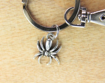 Silver Spider Charm Keychain  Spider Keychain Spider Gift  Spider Pendant Insect Keychain Insect Gift Insect Jewelry Personalized Gift
