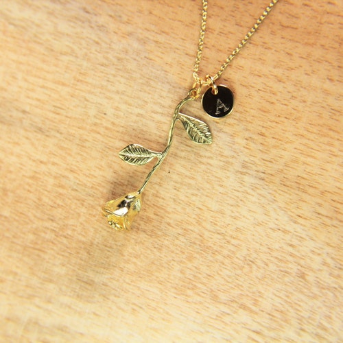 Valentine's shops Gift Best Christmas Gift Rose Necklace Gold Plated Rose Flower Charm Mother's Day Birthday Gift Romantic Gift Personalized Gift