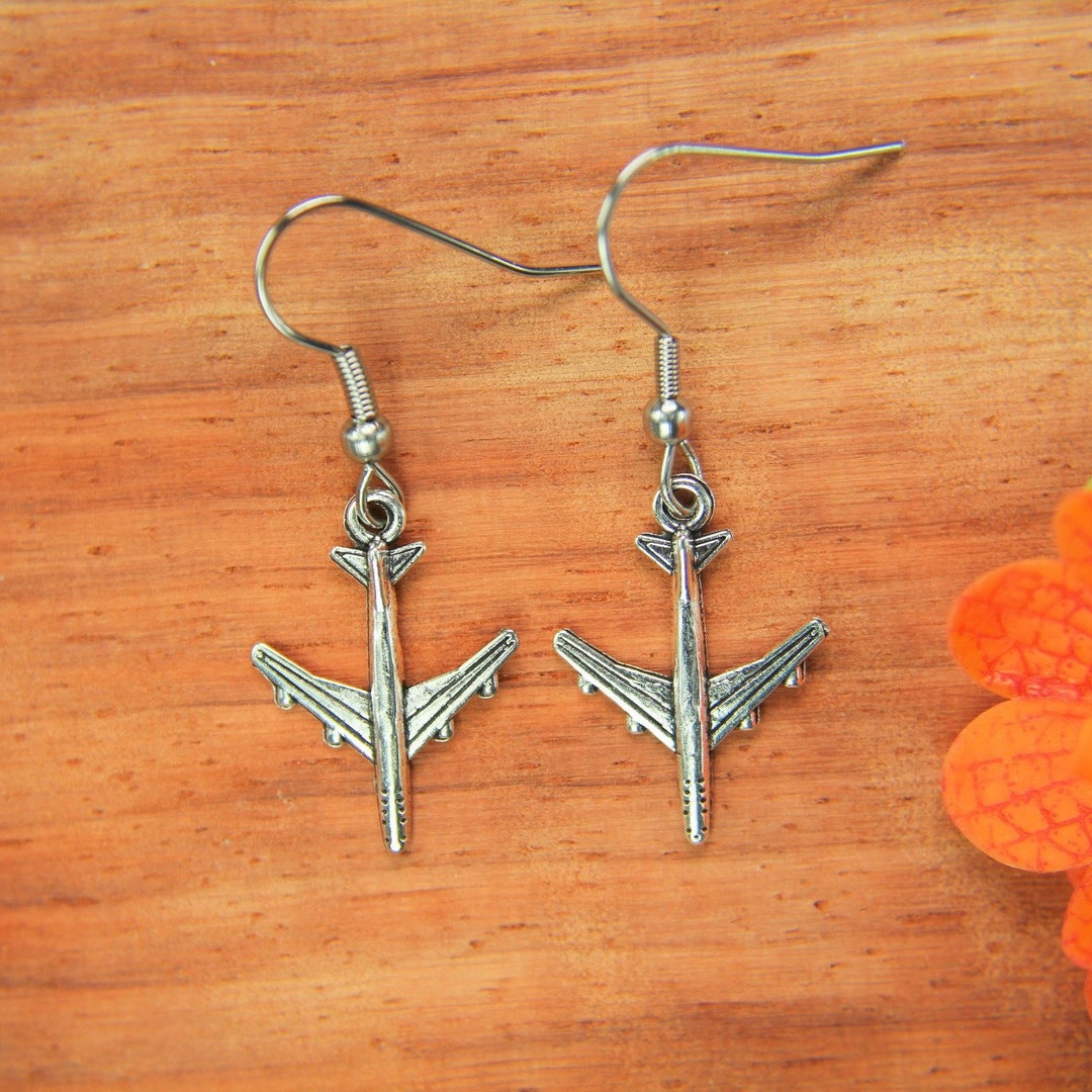 Airplane Earring Plane Charm Pilot Gift Crew Air Gift Outdoor Gift