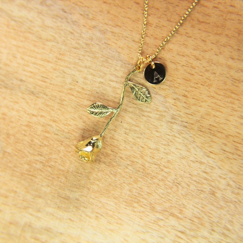 Valentine's shops Gift Best Christmas Gift Rose Necklace Gold Plated Rose Flower Charm Mother's Day Birthday Gift Romantic Gift Personalized Gift